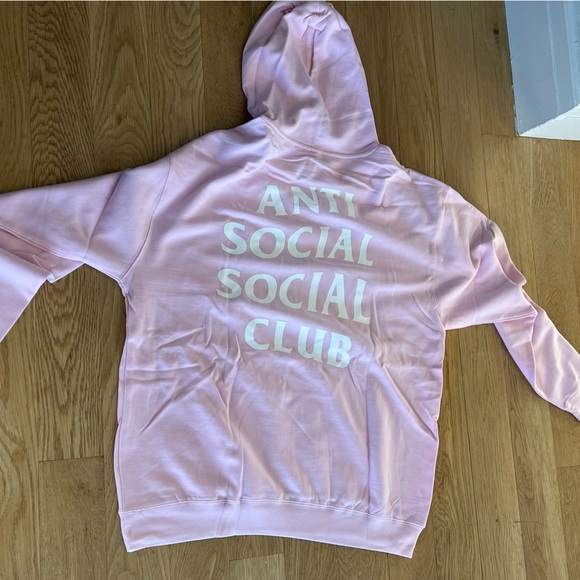 Know you better pink anti social club hoodie sweatshirt - Picture 4 of 9